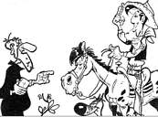 coloriage lucky luke et joly jumper